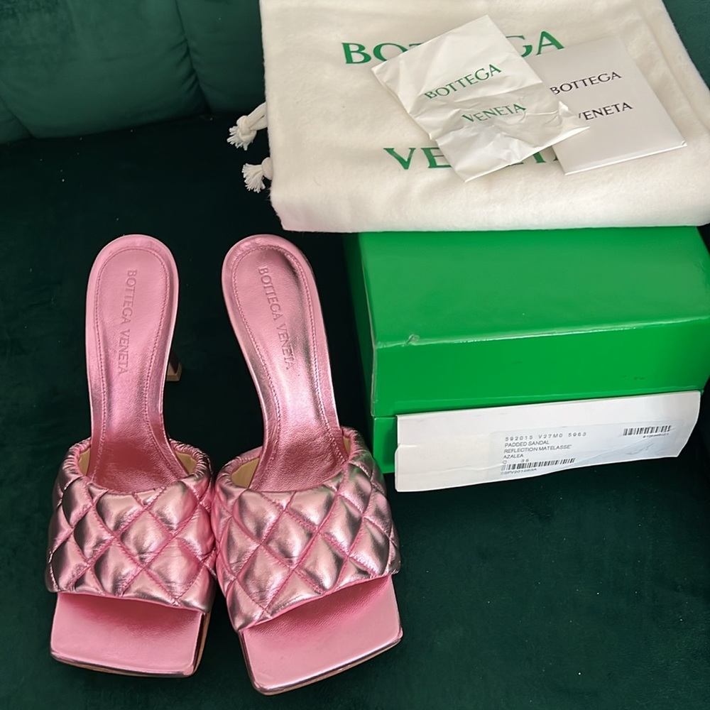Bottega Veneta Padded Quilted Sandals Azalea 36 - Picture 5 of 5